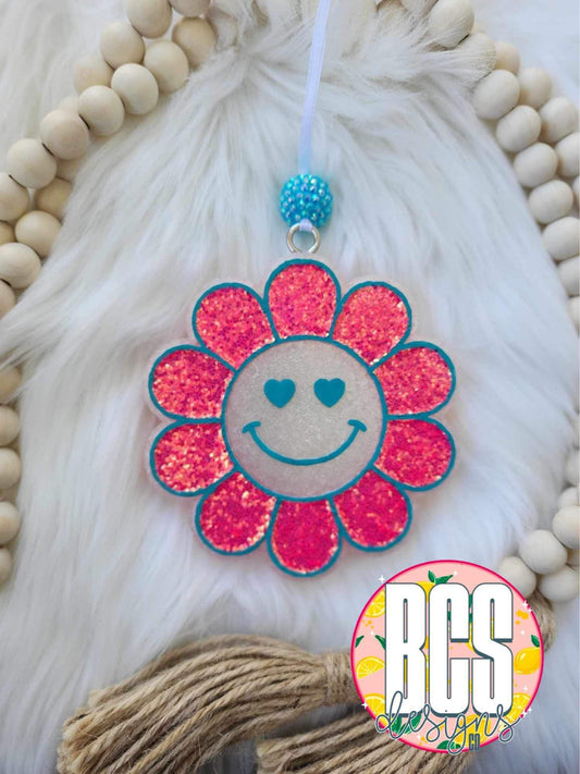 Heart Eyed Retro Flower Freshie Silicone Mold