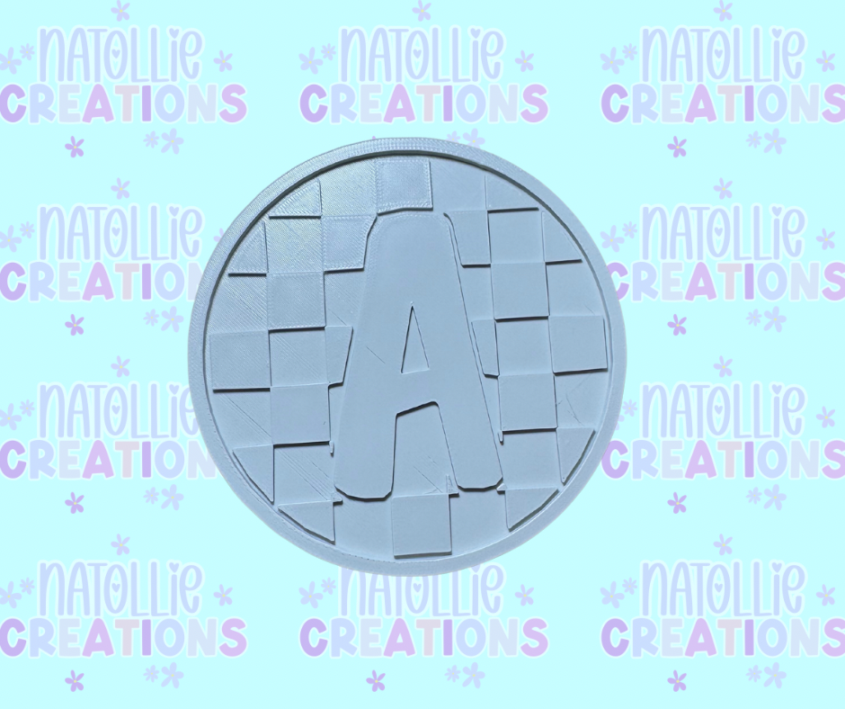 Checkered Alphabet Insert Freshie Silicone Mold