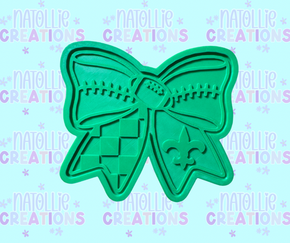 Football Bow + Inserts Freshie Silicone Mold