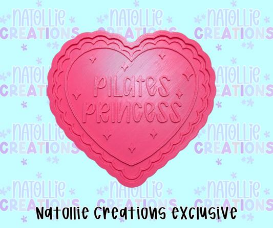 Pilates Princess Scallop Heart Insert Freshie Silicone Mold