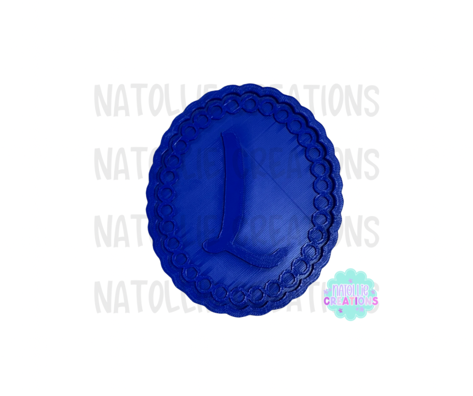 Beaded Frame Oval + Alphabet Inserts Freshie Silicone Mold