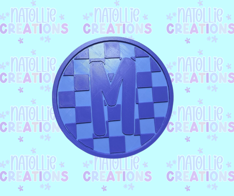 Checkered Alphabet Insert Freshie Silicone Mold