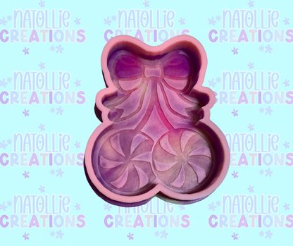 Peppermint Cherry W/ Bow Freshie Silicone Mold