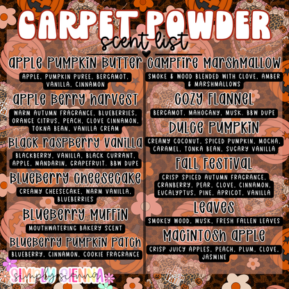 FALL - Carpet powder & Mop water refresher - 7 oz, 16 oz, 16 oz refill, 1 oz