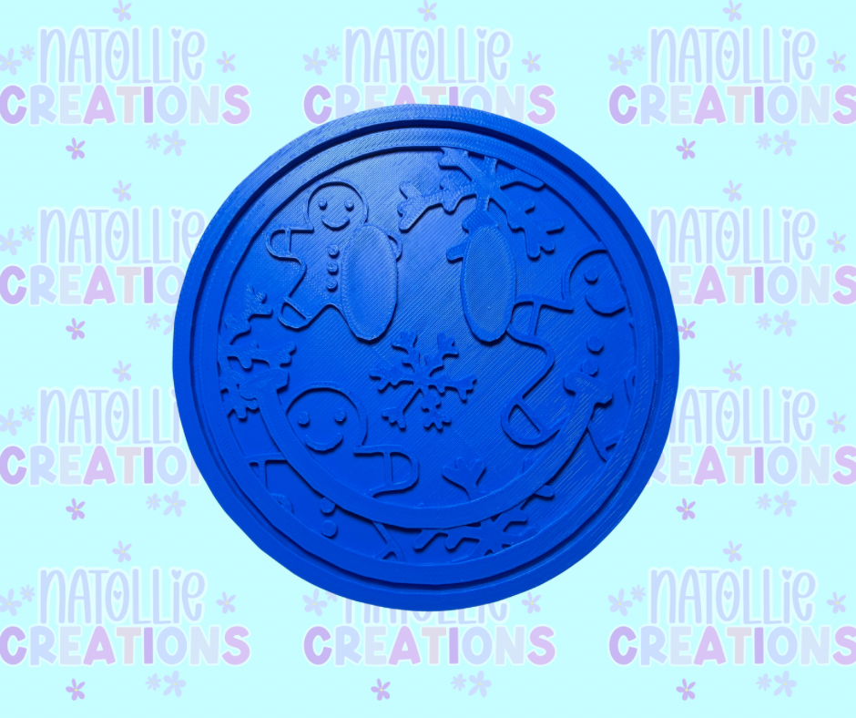 Snowflake / Gingerbread Smiley Insert Freshie Silicone Mold
