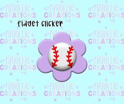 Floral Baseball Clicker Fidget