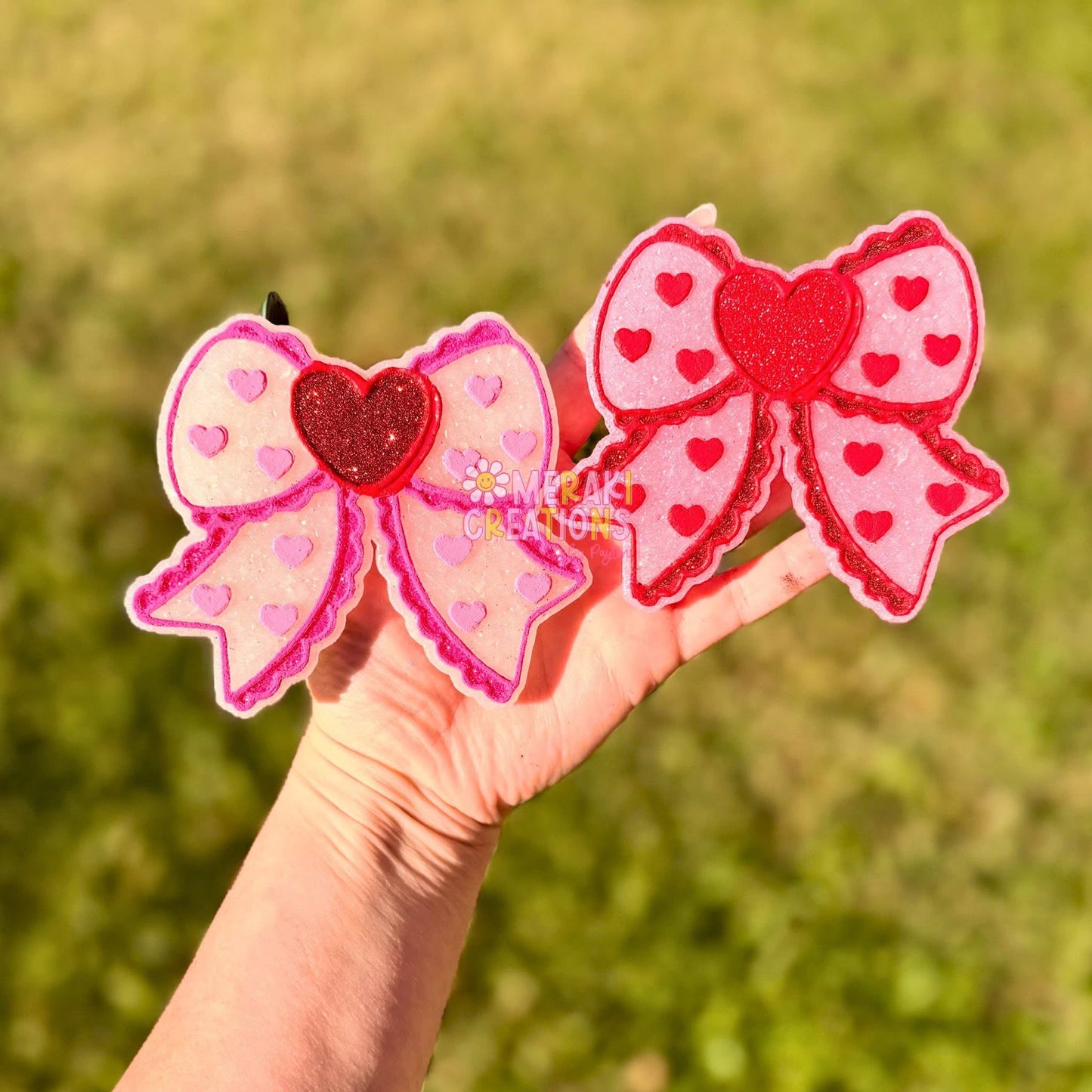Conversation Heart Bow Freshie Silicone Mold
