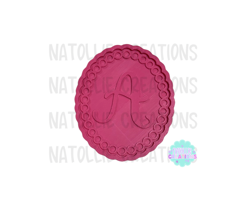 Beaded Frame Oval + Alphabet Inserts Freshie Silicone Mold