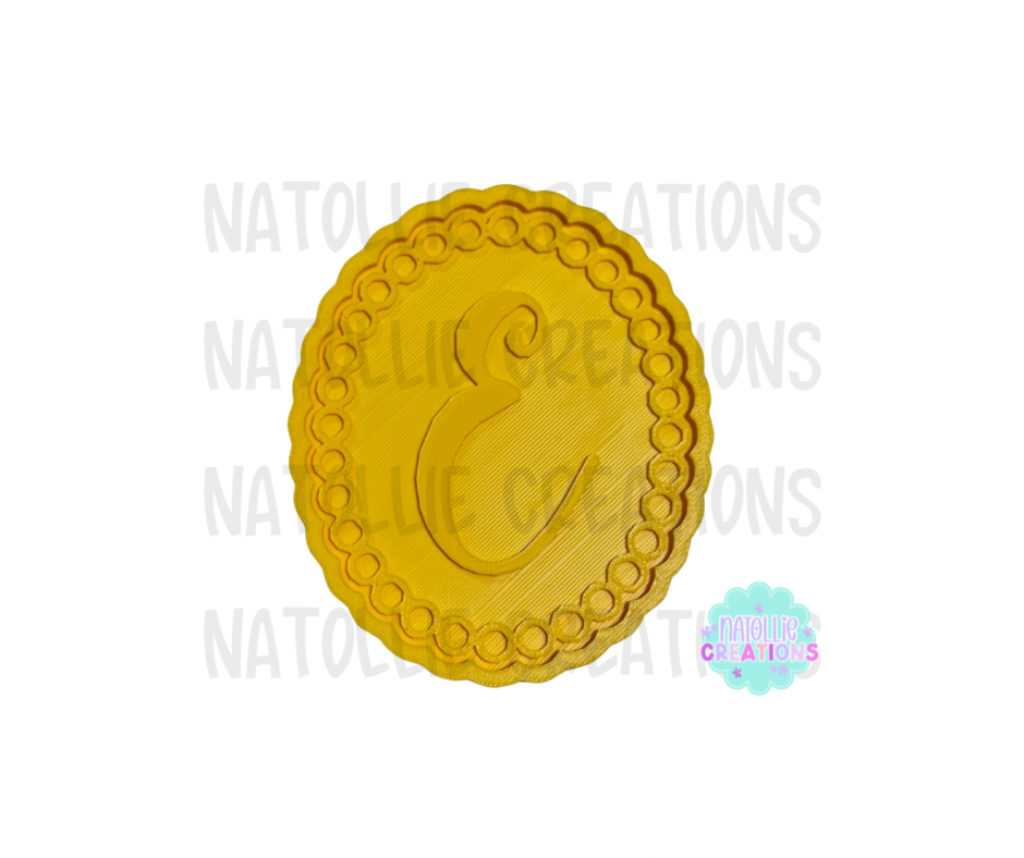 Beaded Frame Oval + Alphabet Inserts Freshie Silicone Mold