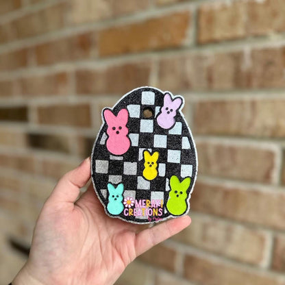 Checkered Egg W/ Peeps Freshie Silicone Mold