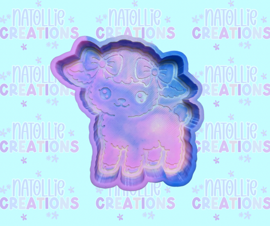 Baby Lamb W/ Bow Freshie Silicone Mold
