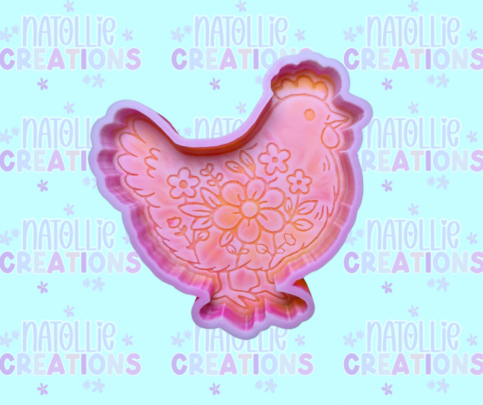 Floral Chicken Freshie Silicone Mold