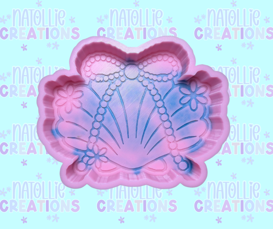 Seashell W/ Pearl Bow Freshie Silicone Mold