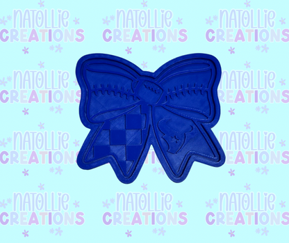 Football Bow + Inserts Freshie Silicone Mold
