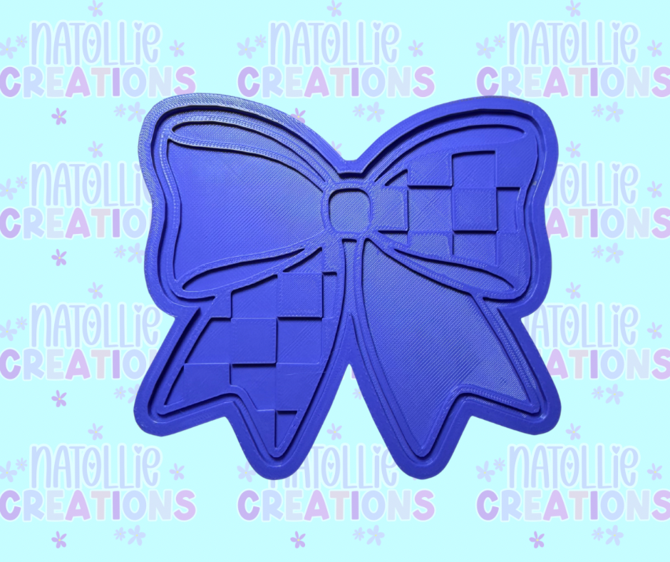 Checkered Bow Insert Freshie Silicone Mold