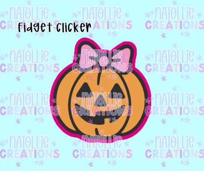 Pumpkin W Bow Clicker Fidget