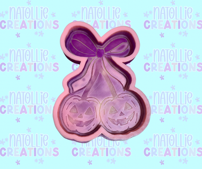 Cherry Pumpkin W/ Bow Freshie Silicone Mold