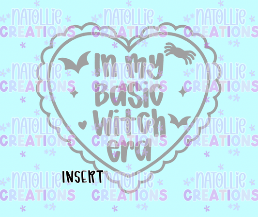 In My Basic Witch Era Scallop Heart Insert Freshie Silicone Mold