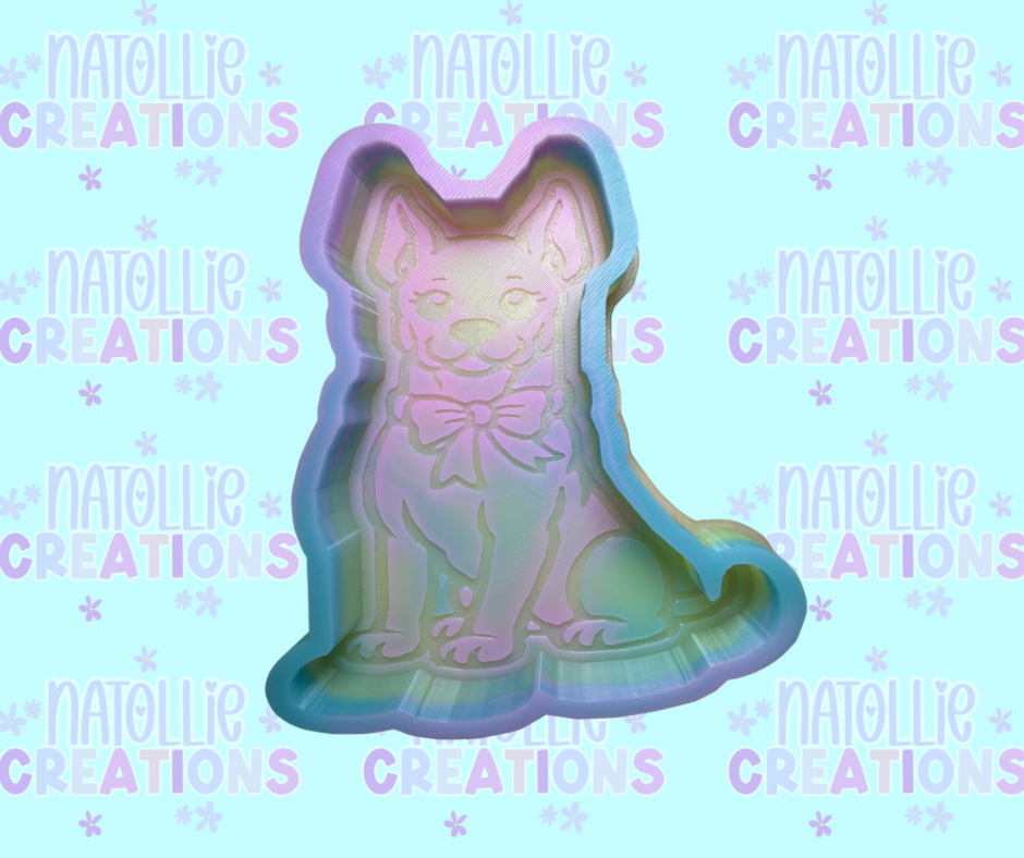 Great Dane W/ Bow Freshie Silicone Mold