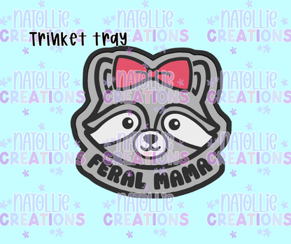 Feral Mama Raccoon Trinket Tray