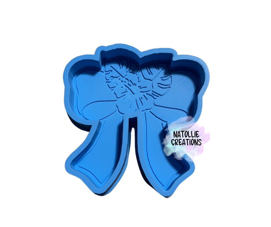Hibiscus W/ Leaf Bow Freshie Silicone Mold