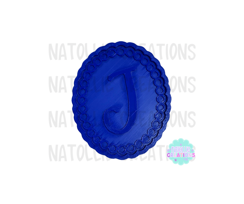Beaded Frame Oval + Alphabet Inserts Freshie Silicone Mold