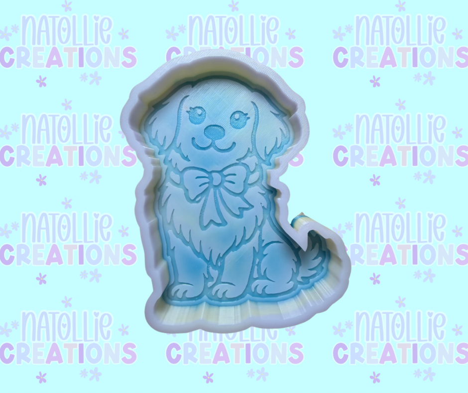 Golden Retriever W/ Bow Freshie Silicone Mold