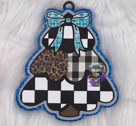 Checkered Coquette Christmas Tree Freshie