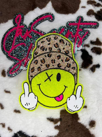Middle Finger Beanie Smiley Face Freshie Silicone Mold