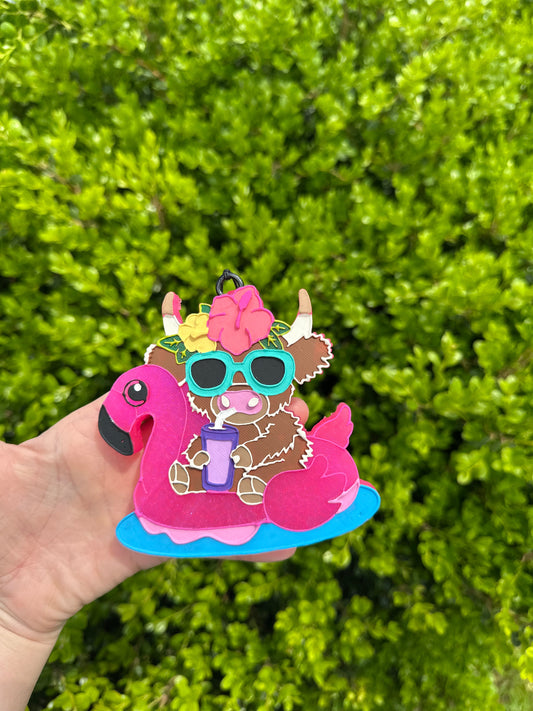 Highland Cow + Flamingo Float - Silicone Mold ONLY
