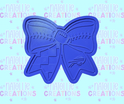Football Bow + Inserts Freshie Silicone Mold