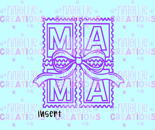 Mama Bow Stamp Insert Freshie Silicone Mold