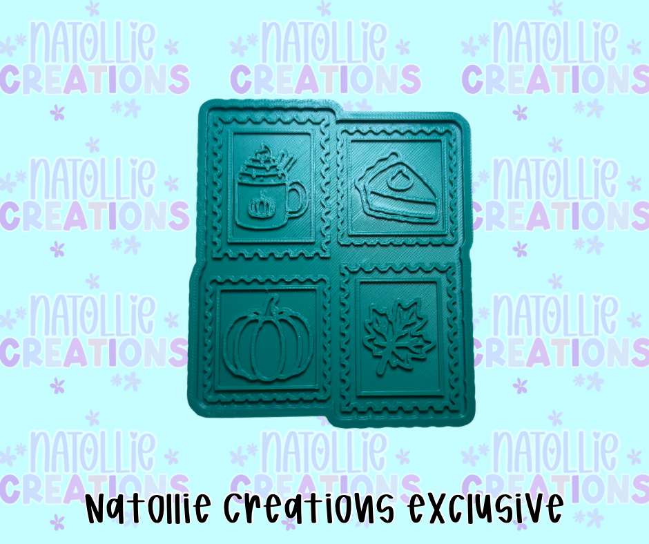 Fall Collage Stamp Insert Freshie Silicone Mold