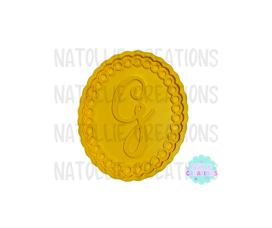 Beaded Frame Oval + Alphabet Inserts Freshie Silicone Mold