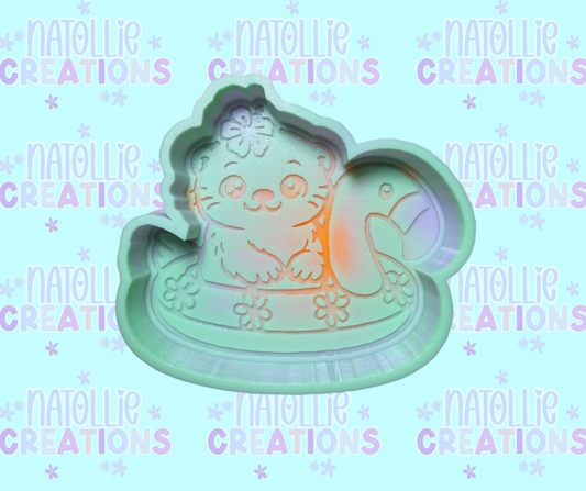 Floral Floatie Otter Freshie Silicone Mold
