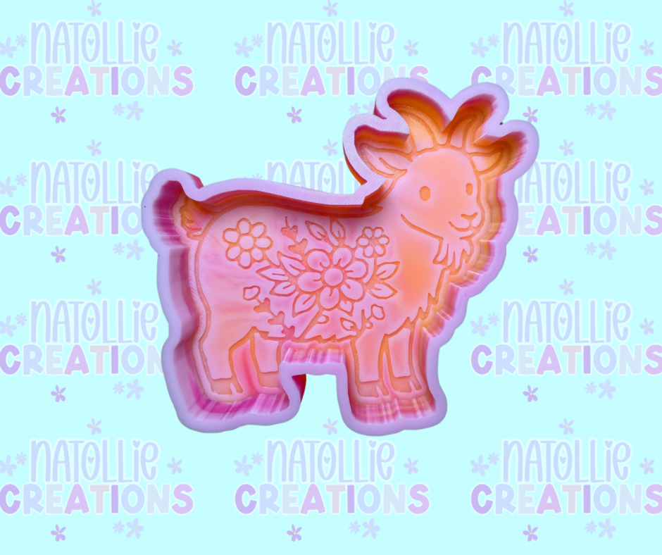 Floral Goat Freshie Silicone Mold