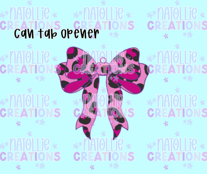 Leopard Print Bow Can Tab Opener Keychain