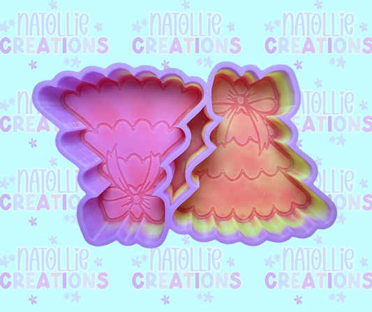Christmas Tree W/ Bow Vent Clip Freshie Silicone Mold