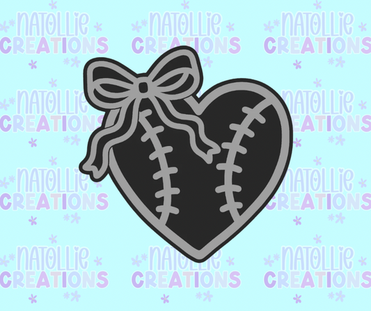 Heart Baseball / Softball Freshie Silicone Mold