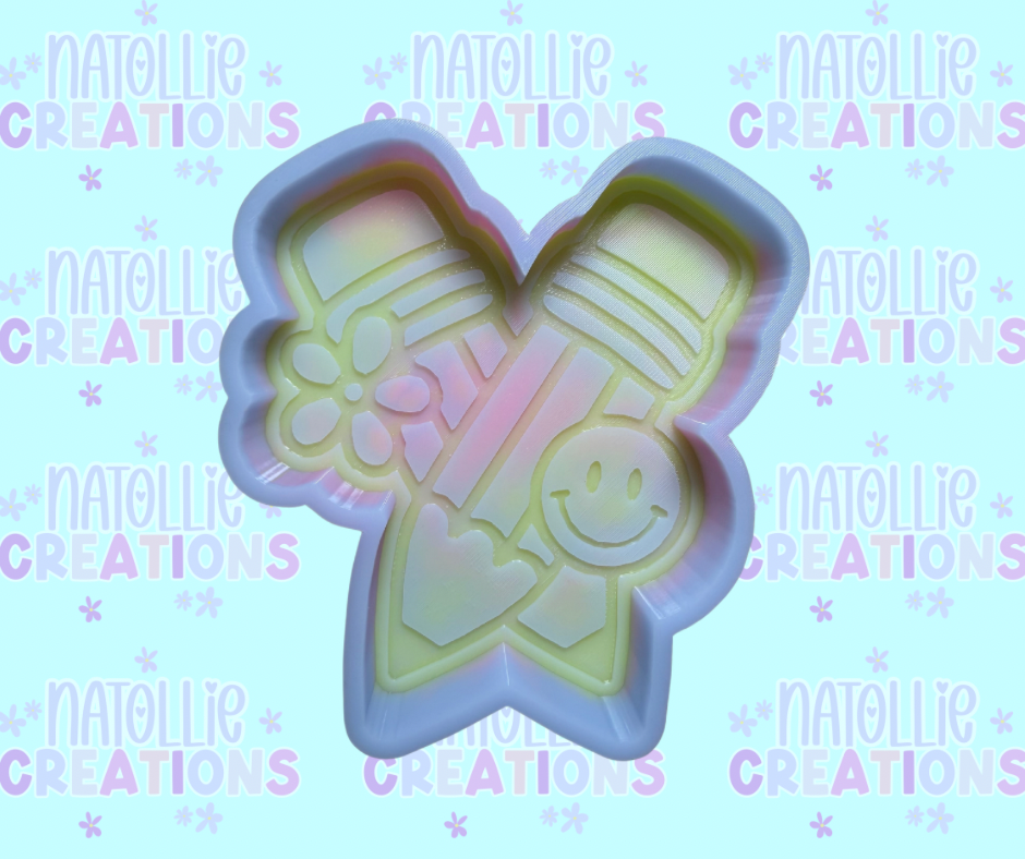 Double Retro Pencil Freshie Silicone Mold
