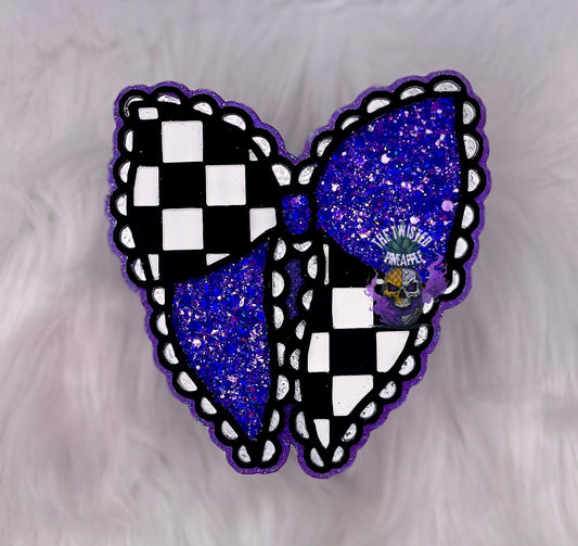 Checkered Lace Bow Freshie