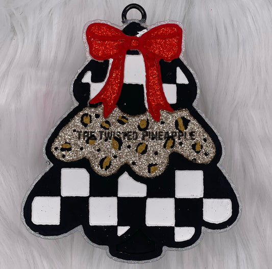 Checkered Coquette Christmas Tree Freshie