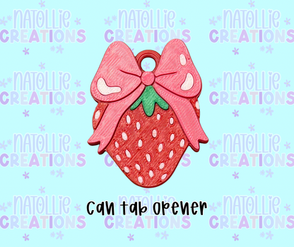 Strawberry W/ Bow Can Tab Opener Keychain