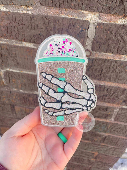 Cold Cup W/ Skeleton Hand Freshie Silicone Mold