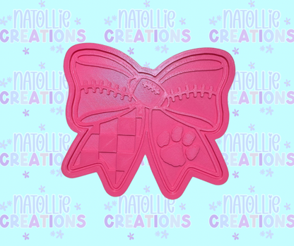 Football Bow + Inserts Freshie Silicone Mold