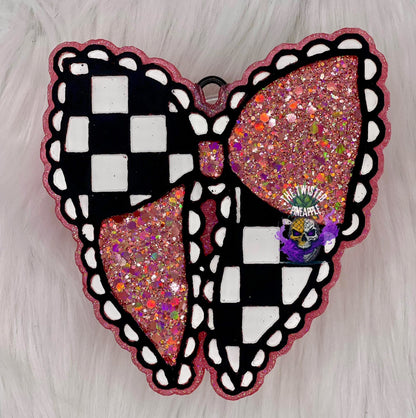 Laced Checkered Bow Freshie Silicone Mold