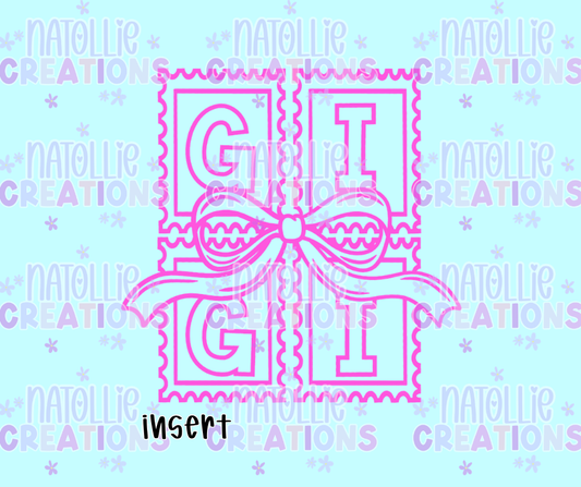 Gigi Bow Stamp Insert Freshie Silicone Mold