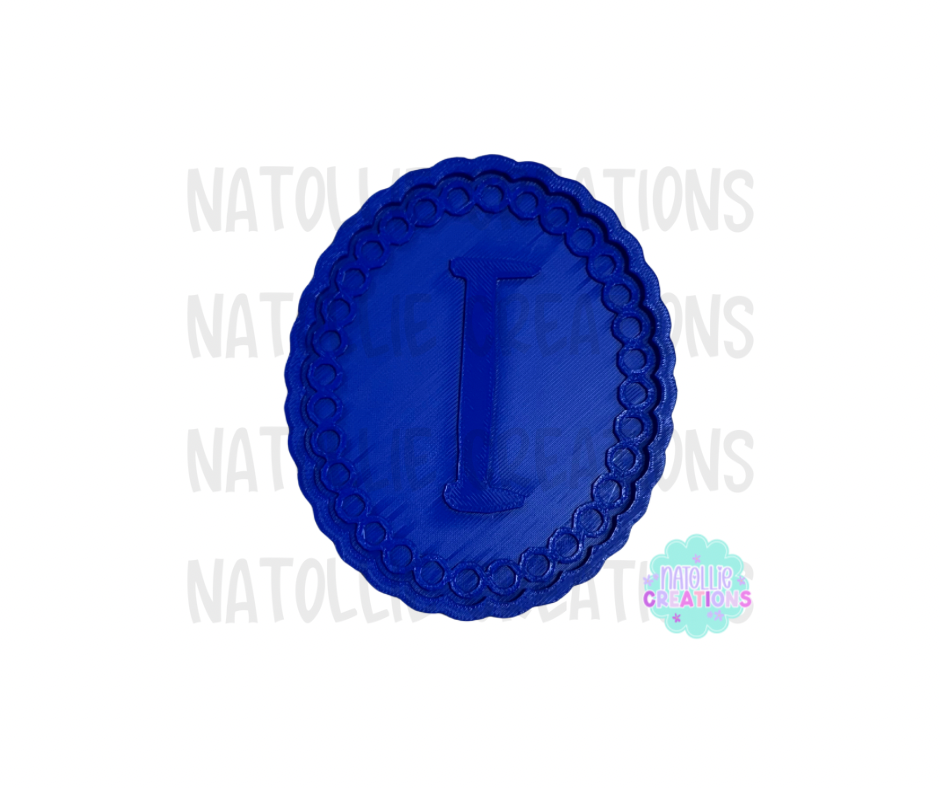 Beaded Frame Oval + Alphabet Inserts Freshie Silicone Mold