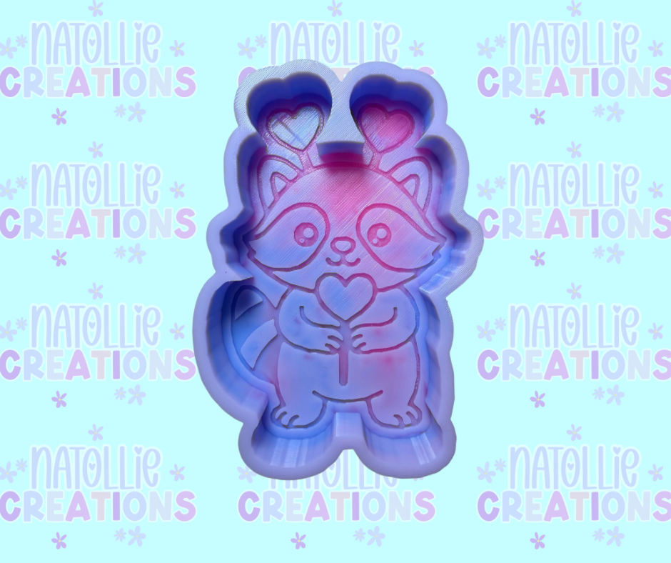 Heart Pop Raccoon Freshie Silicone Mold