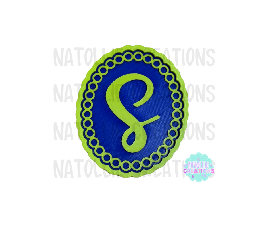 Beaded Frame Oval + Alphabet Inserts Freshie Silicone Mold